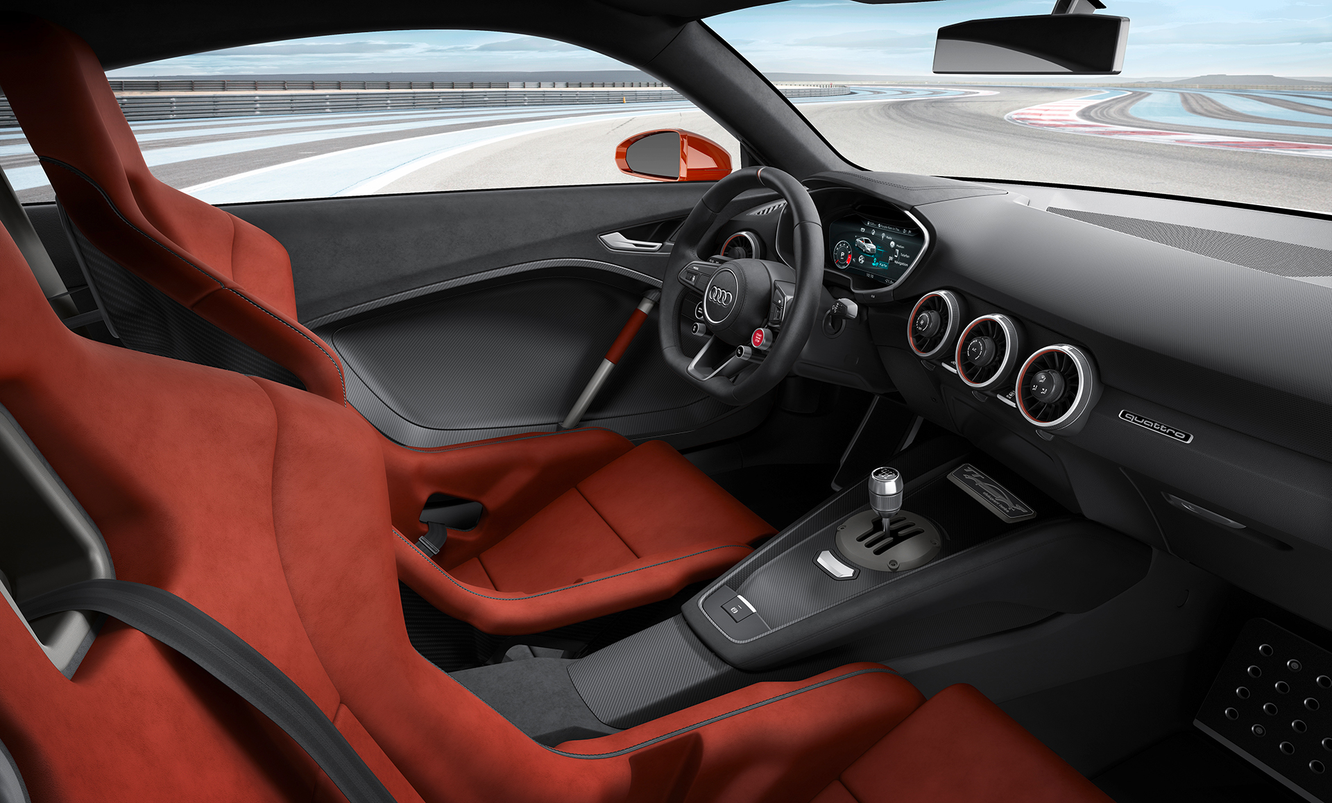 Audi TT clubsport turbo concept - inside with racing whell / intérieur avec volant