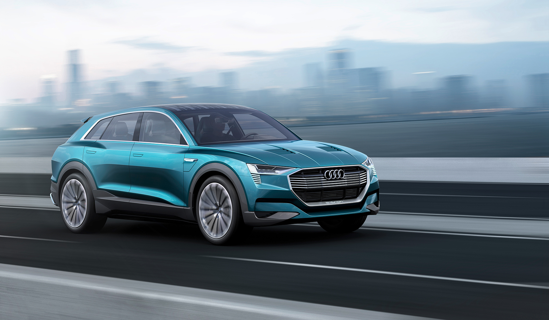 Audi e-tron quattro concept - 2016 - front side-face / profil avant - on road / sur route