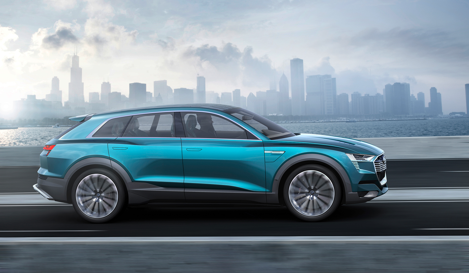 Audi e-tron quattro concept - 2016 - side-face / profil - on road / sur route