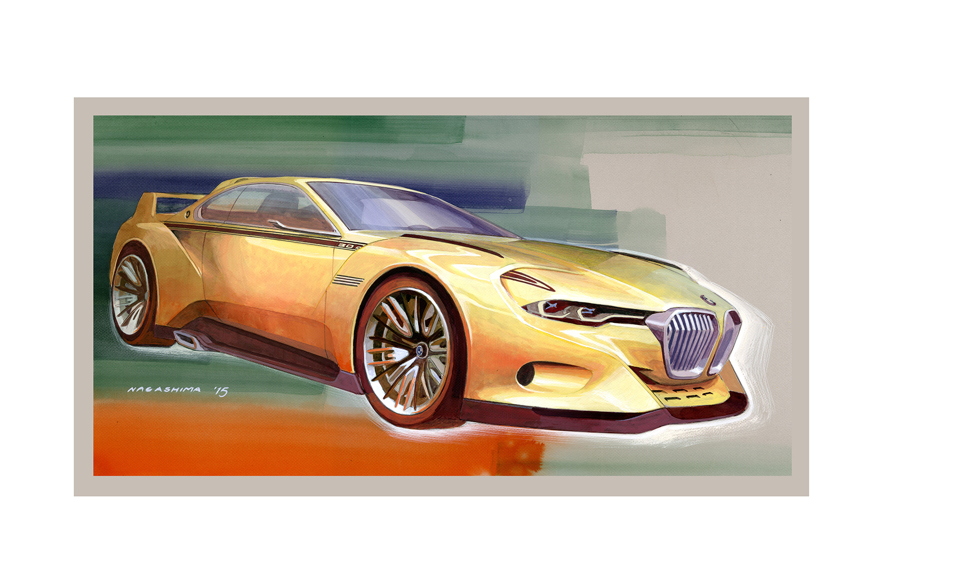 BMW 3.0 CSL Hommage - sketch artwork