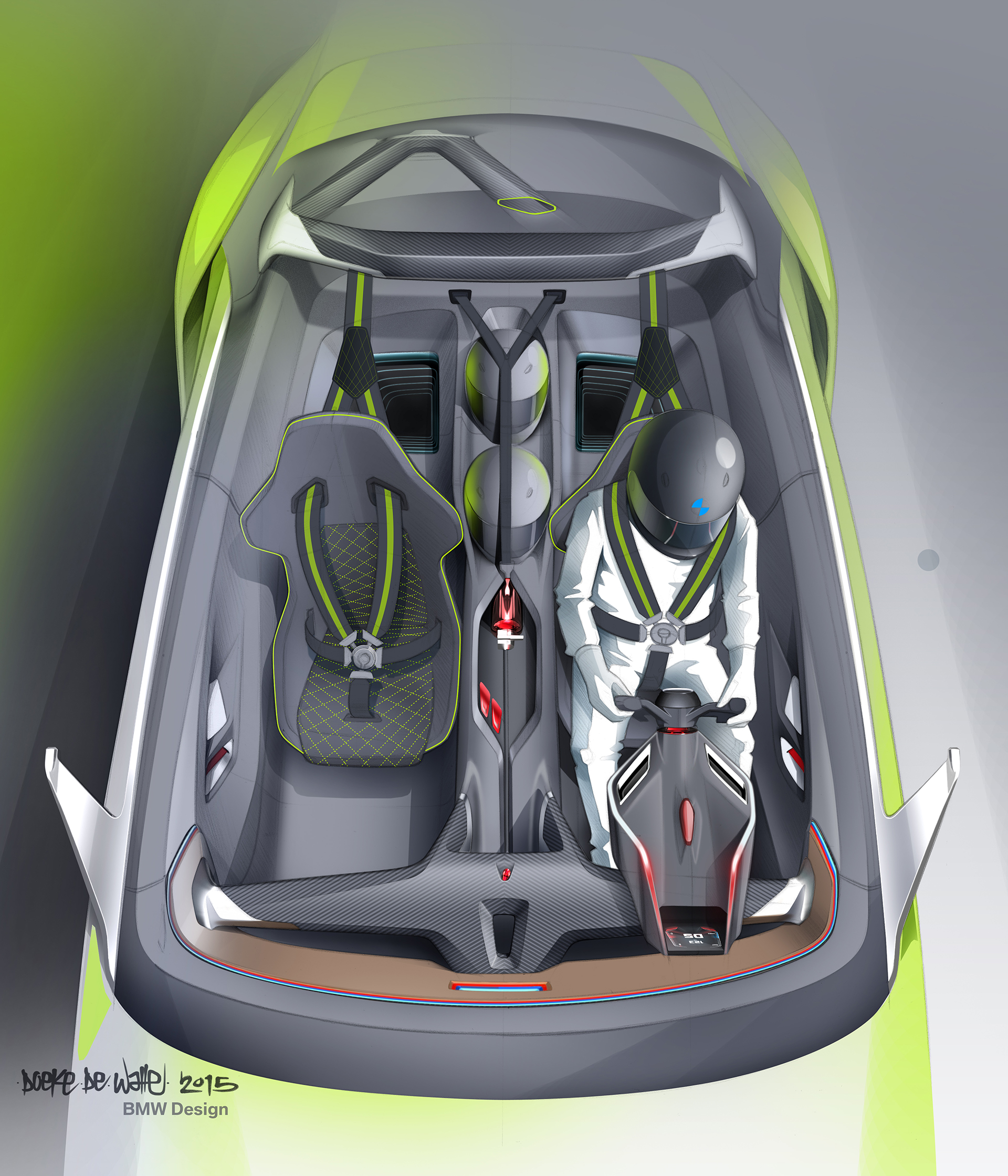 BMW 3.0 CSL Hommage - sketch inside interior