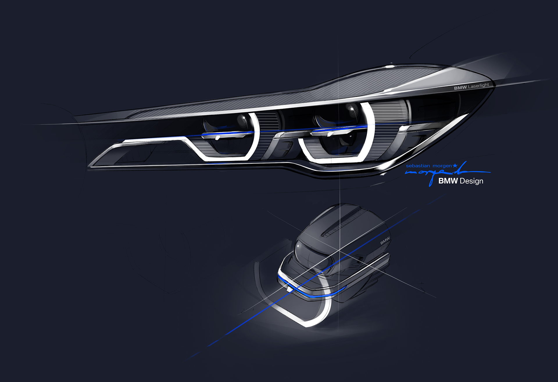 BMW 7 series - 2016 - sketch - laser light