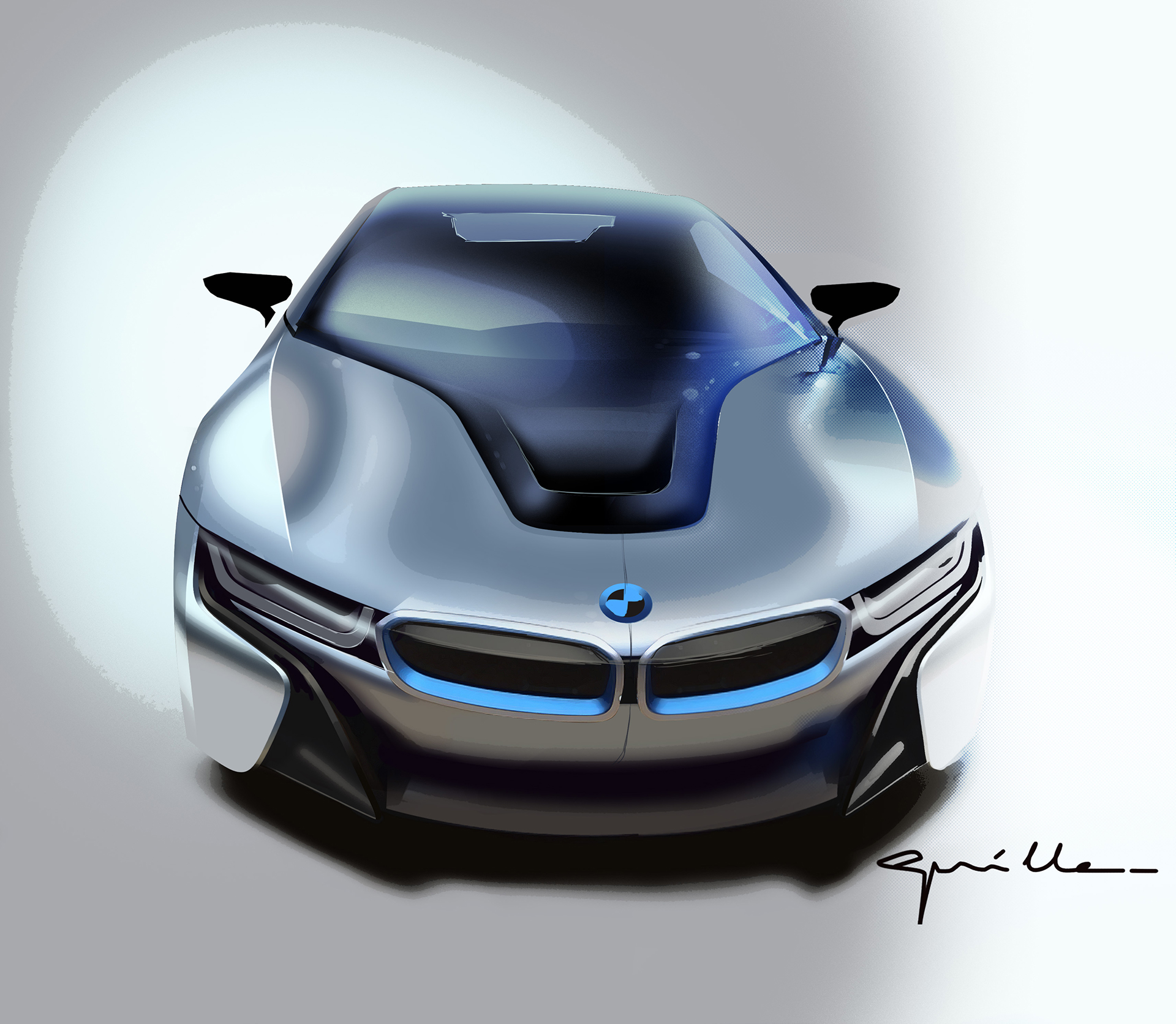 BMW i8 - sketch - front / avant