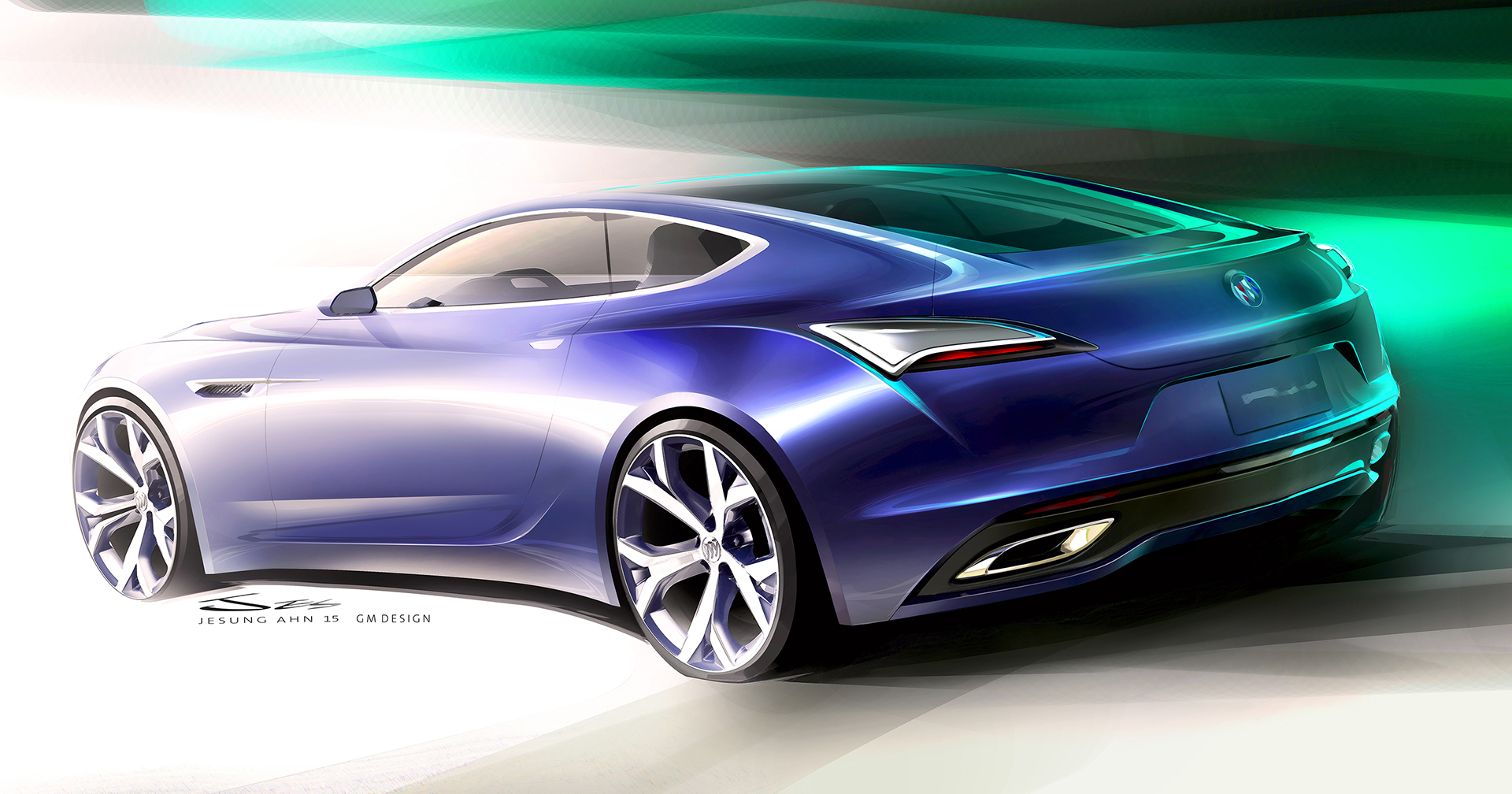 Buick Avista concept - 2016 - sketch design - rear / arrière - General Motors