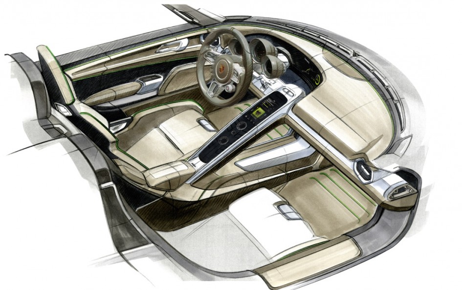 Dessin intérieur Porsche 918 Spyder