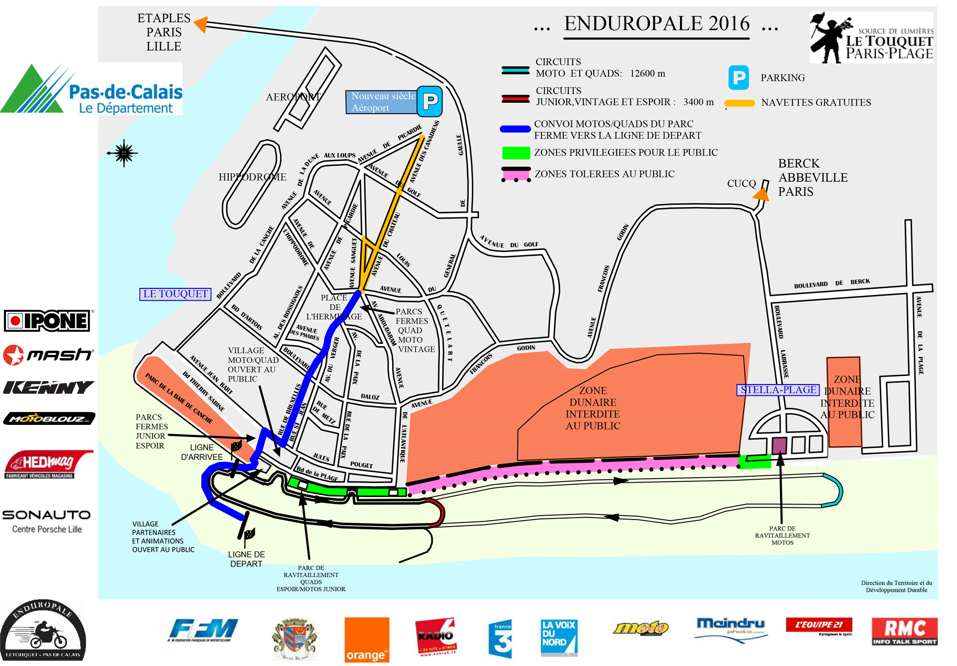 Enduropale du Touquet 2016 - carte / map