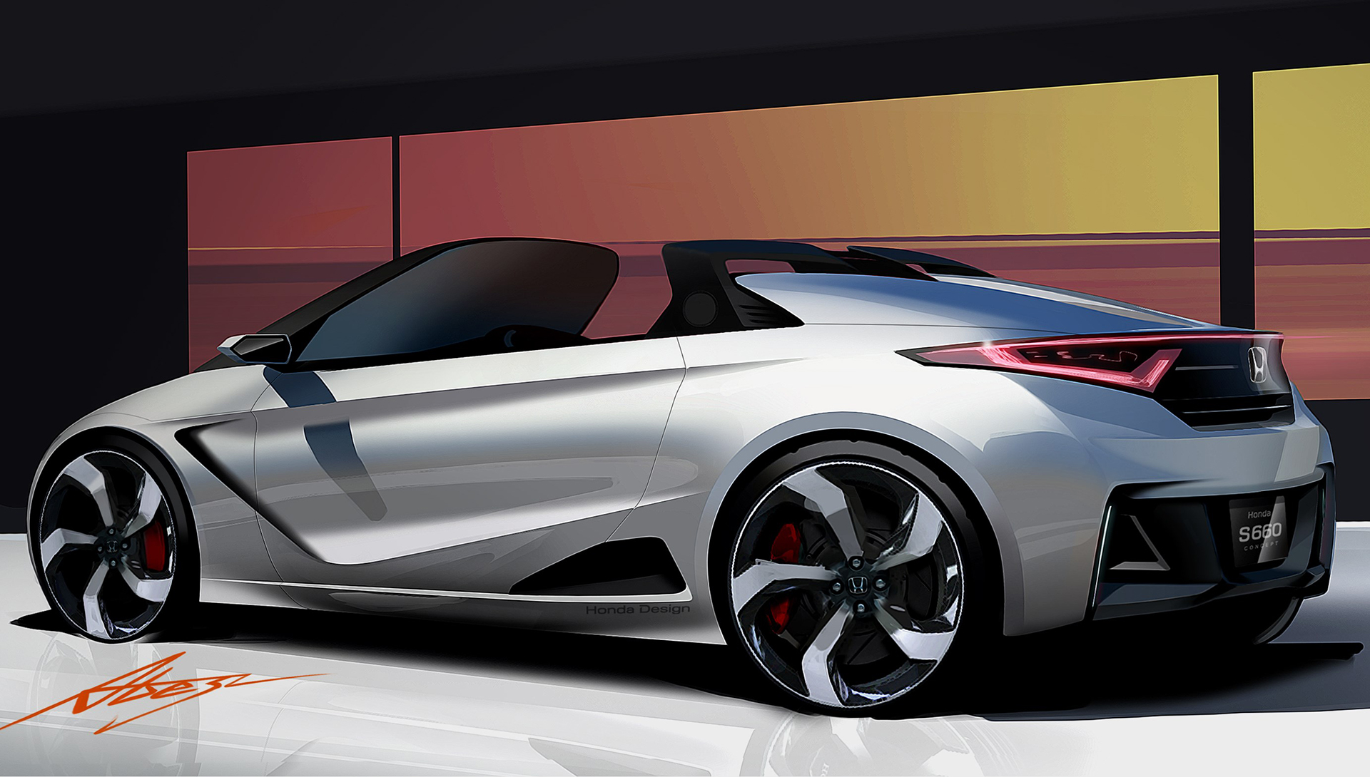 Honda S660 - sketch design - rear / arrière