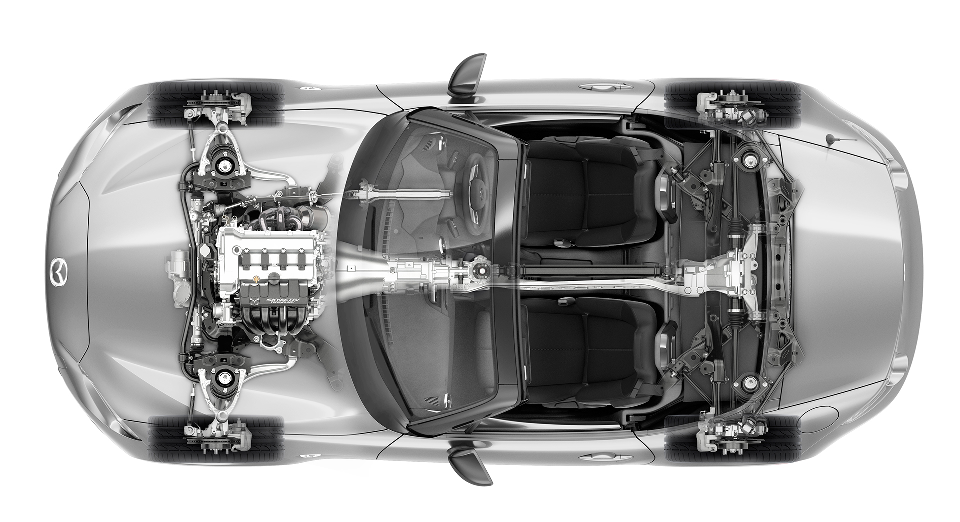 Mazda MX-5 - 2016 - top view powertrain