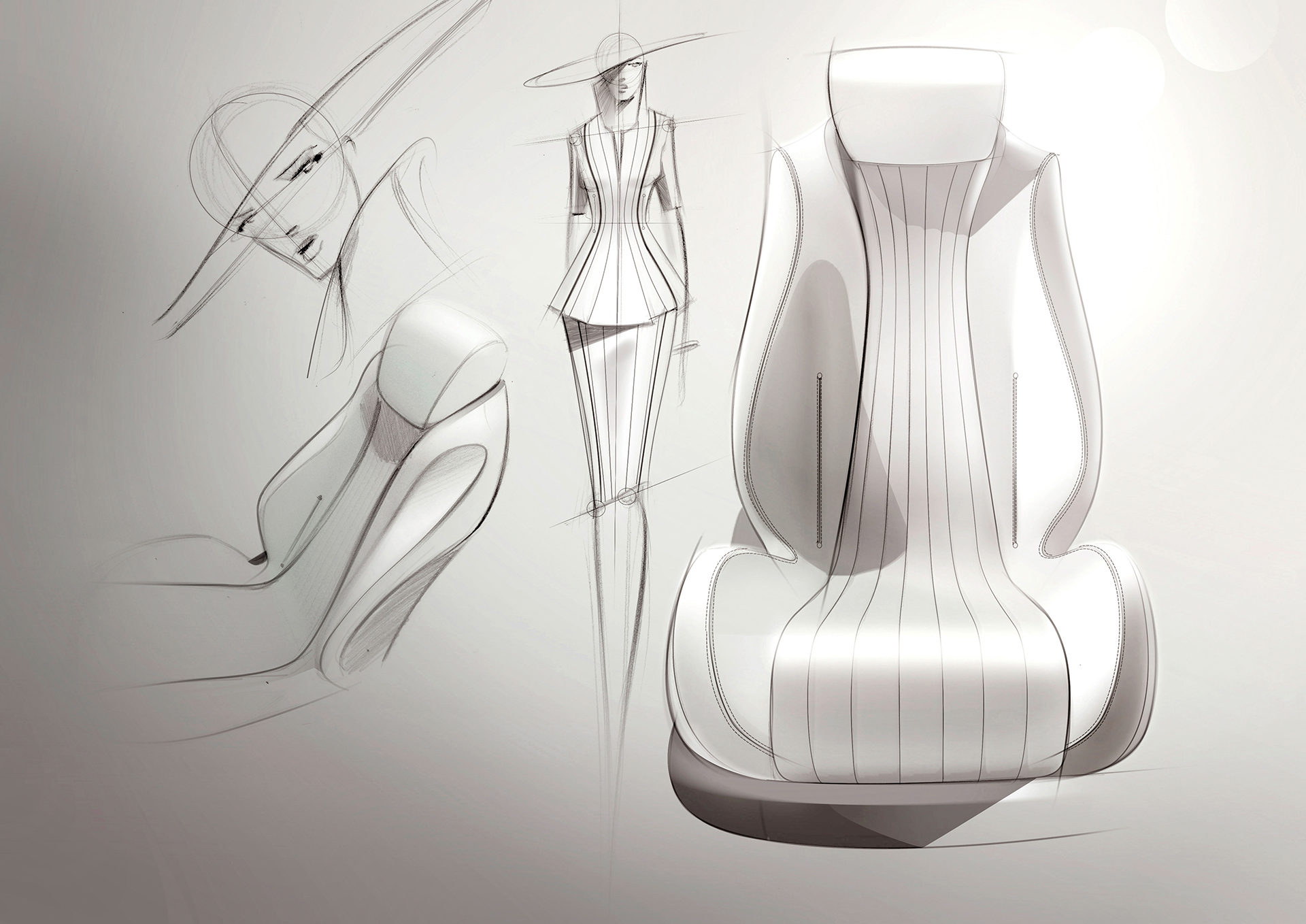 Mercedes-Benz E Class - 2016 - sketch - seat / siège