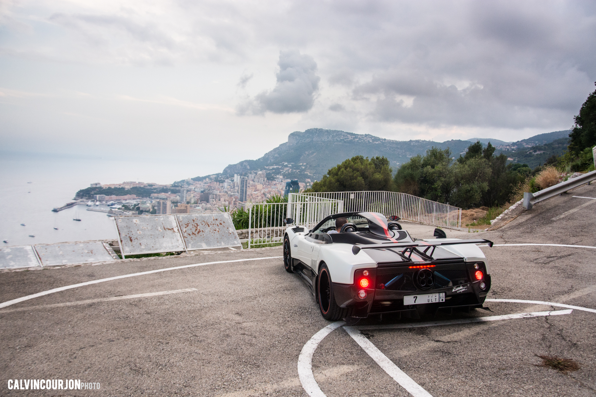 Pagani Zonda Cinque Roadster - rear / arrière - panorama - Cote dAzur - 2015 - Calvin Courjon