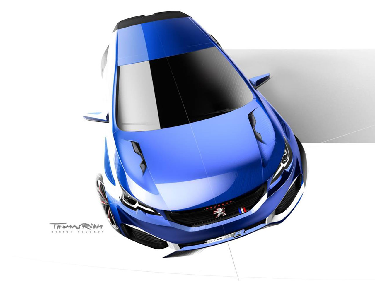 Peugeot 308 R HYbrid - Sketch: front / avant - by Thomas Rohm