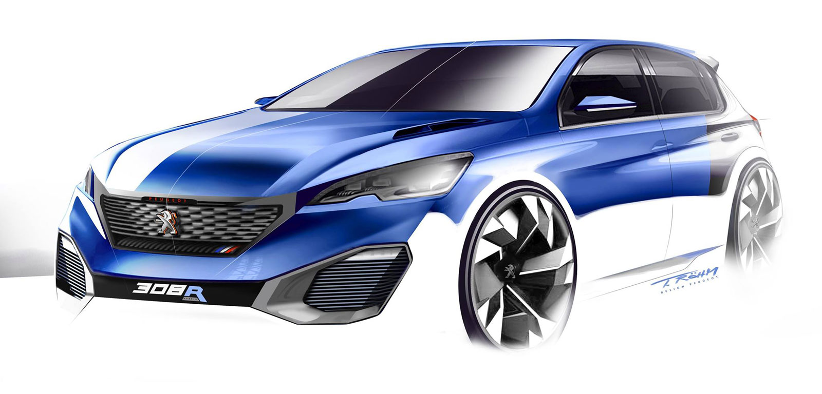 Peugeot 308 R HYbrid - Sketch by Thomas Rohm