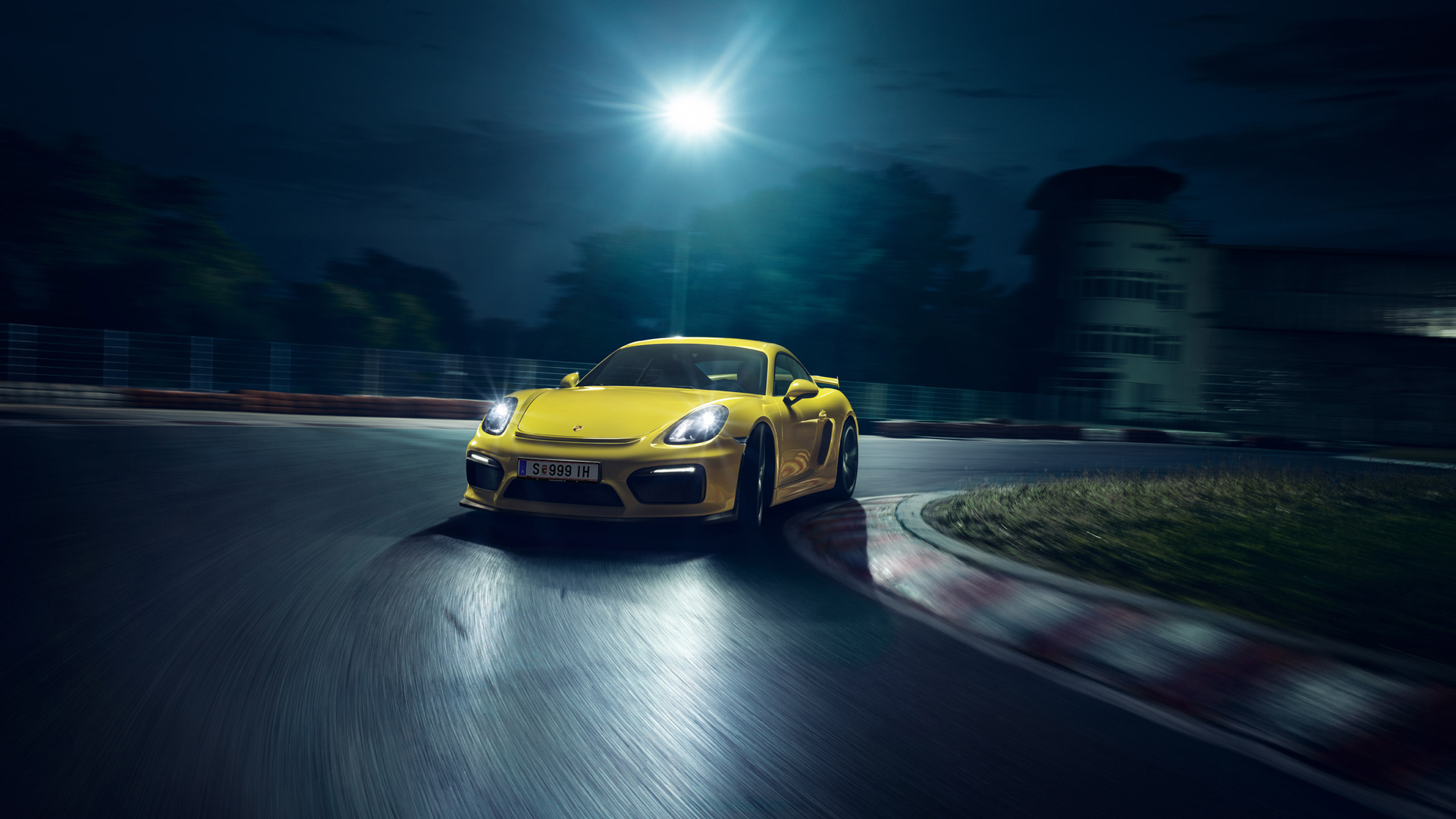 Porsche Cayman GT4 - sur circuit de nuit