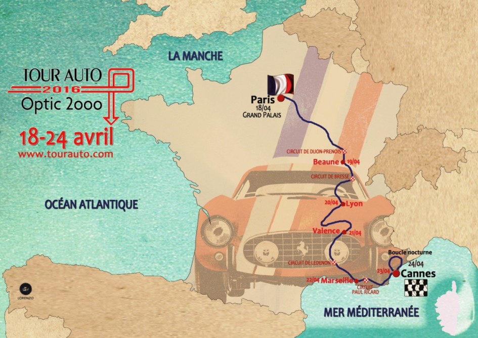 Tour Auto 2016 - Parcours