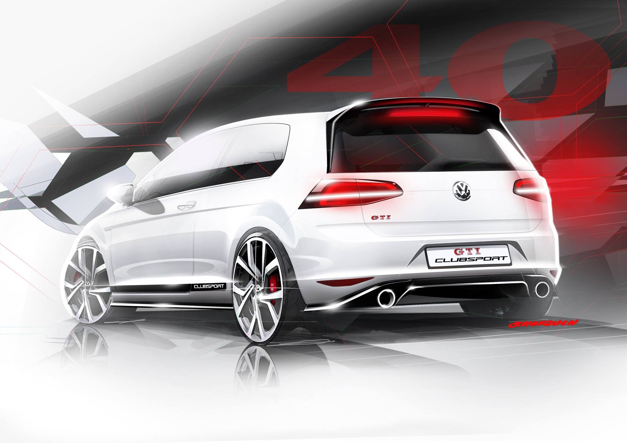 Golf GTI Clubsport - sketch - rear / arrière - Wörthersee 2015