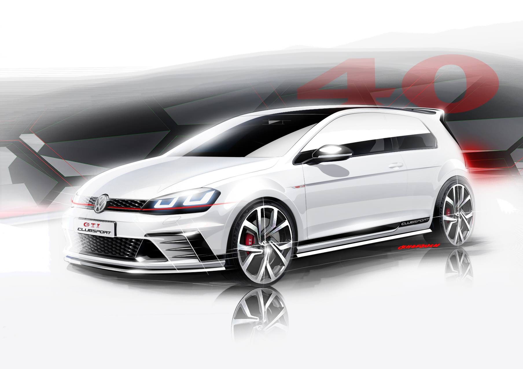 Golf GTI Clubsport - sketch - front / avant - Wörthersee 2015