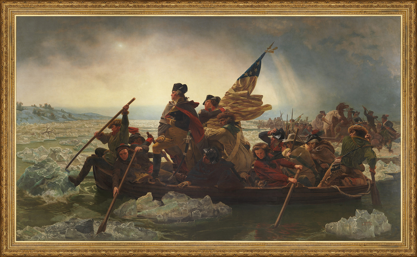 Painting - Washington Crossing the Delaware by Emanuel-Leutze-