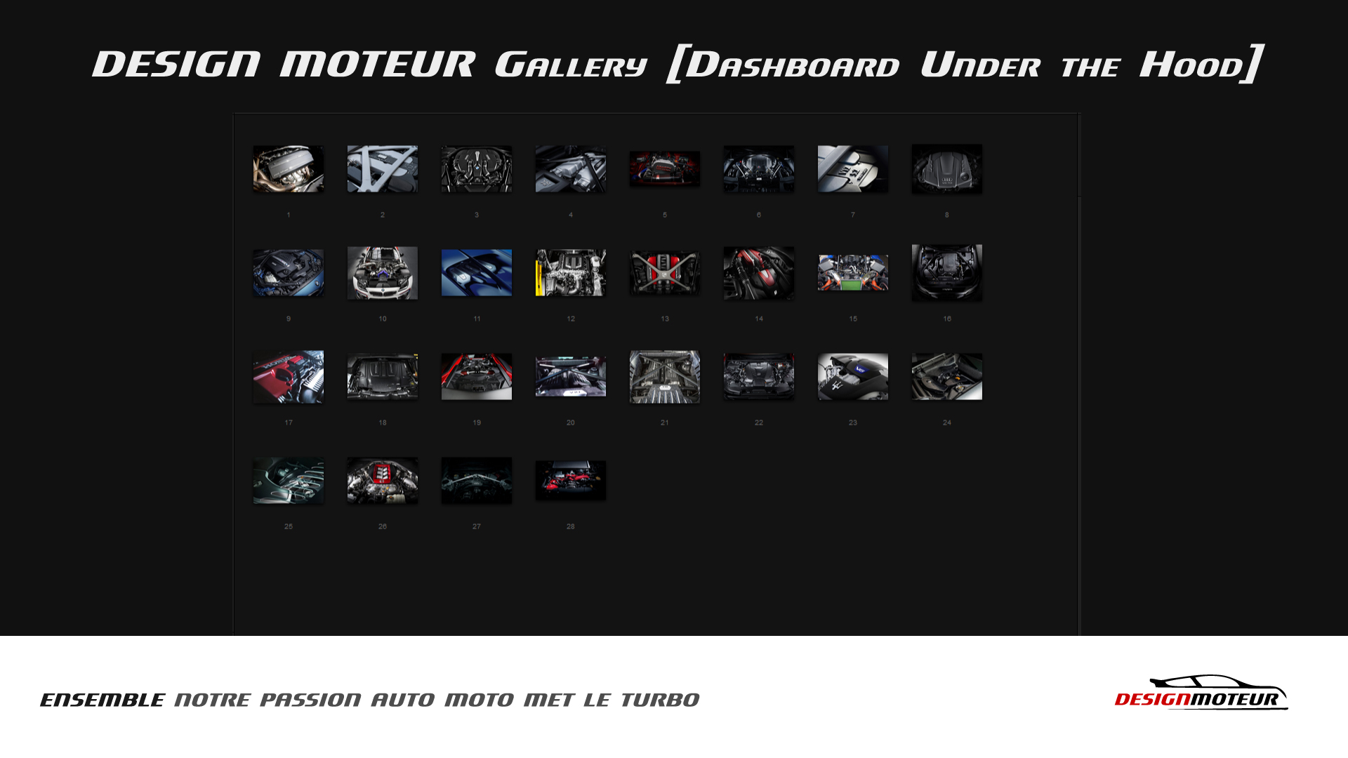 Artwork grid-start DESIGN MOTEUR Gallery Dashboard under the hood