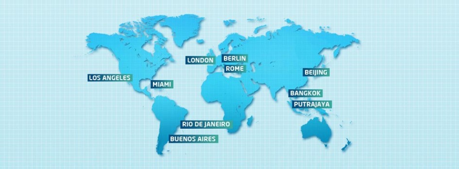 Carte mondiale des circuits de FIA formule E