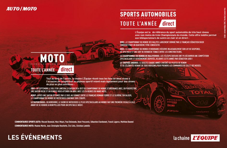 La chaine L’ÉQUIPE - 2016 - cover - Auto Moto - sport mécanique