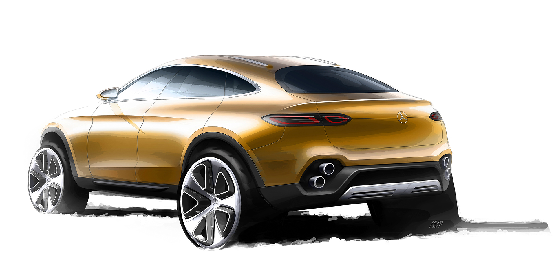 Mercedes-Benz Concept GLC Coupe - sketch - arrière / rear