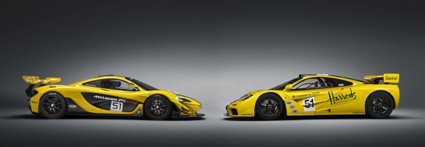 1995 McLaren F1 GTR and 2015 McLaren P1 GTR - profil