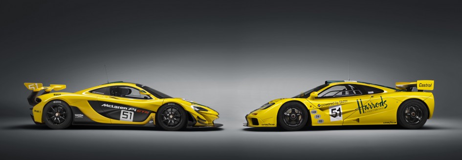 1995 McLaren F1 GTR and 2015 McLaren P1 GTR - profil