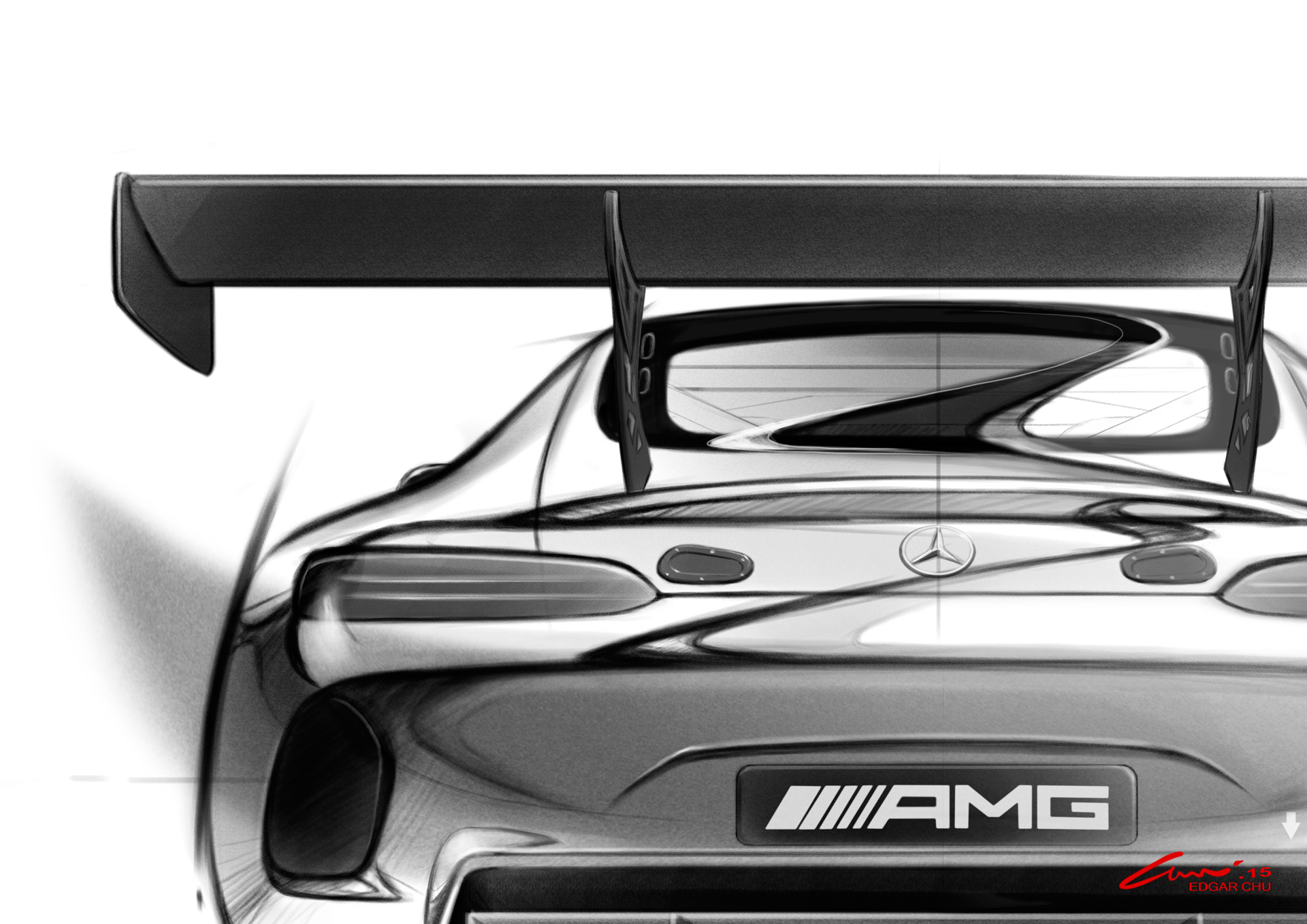 Mercedes-AMG GT3 - teaser - sketch - arrière