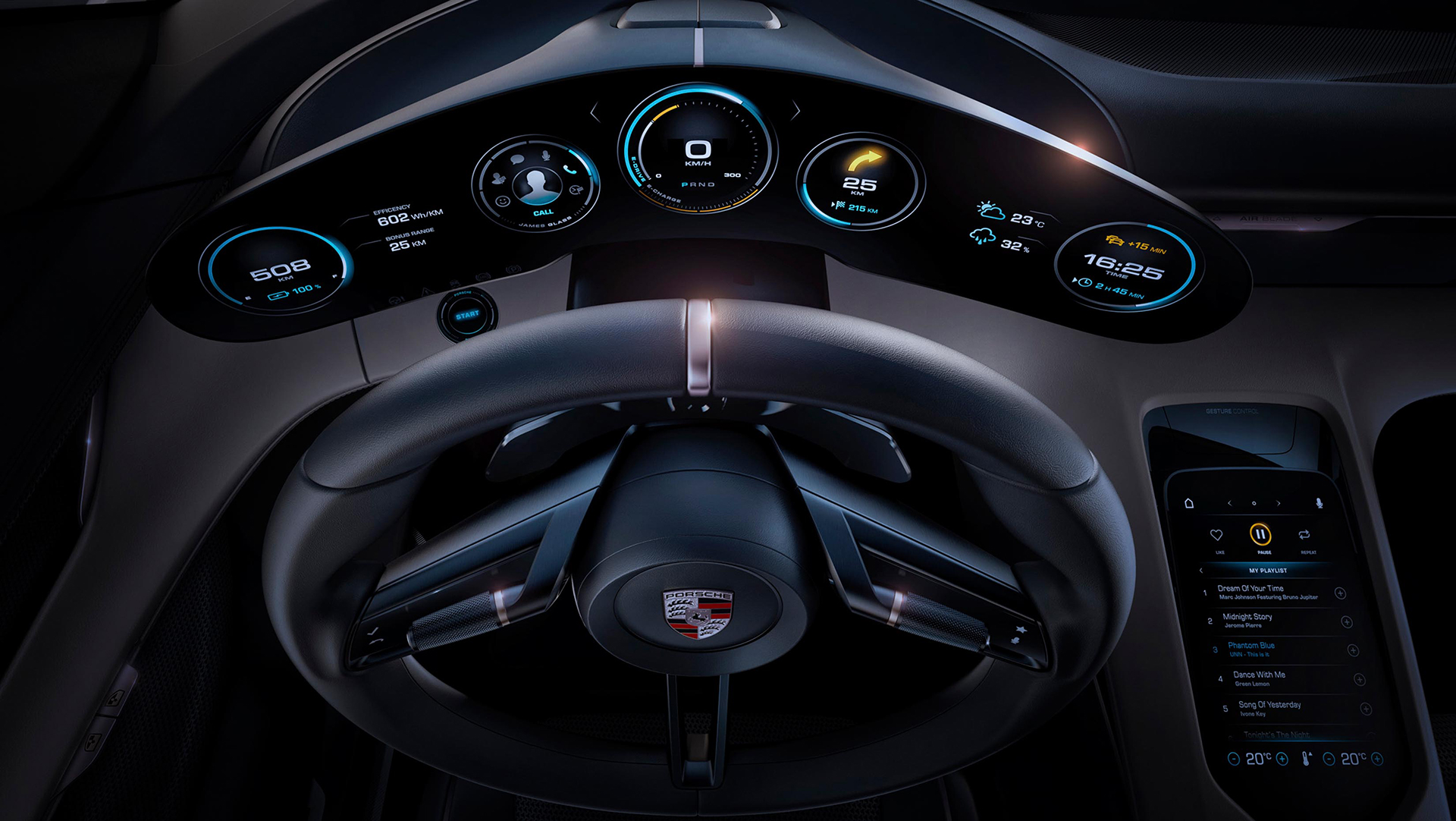 Porsche Mission E concept - drive wheel / volant